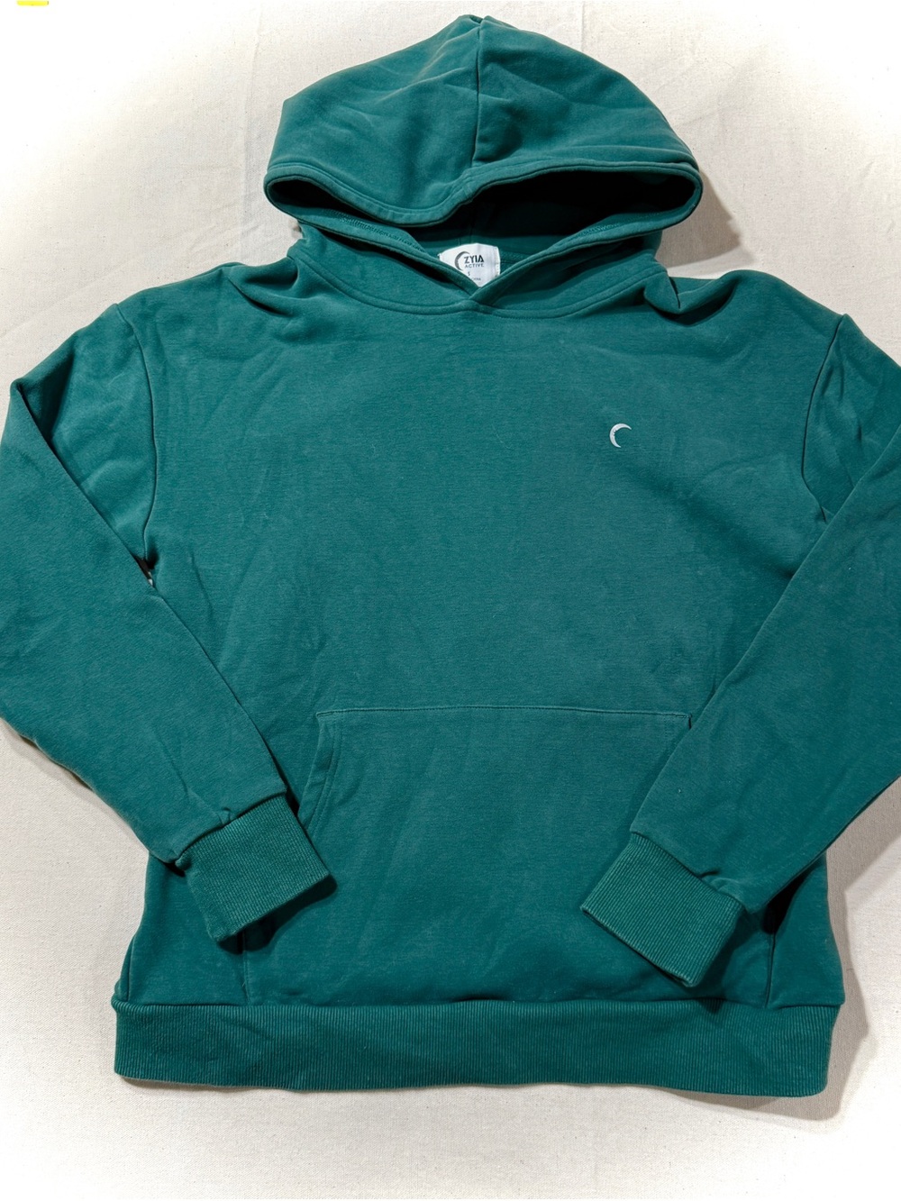 ZYIA Kelly Green Pullover Hoodie with Crescent Logo Sz S